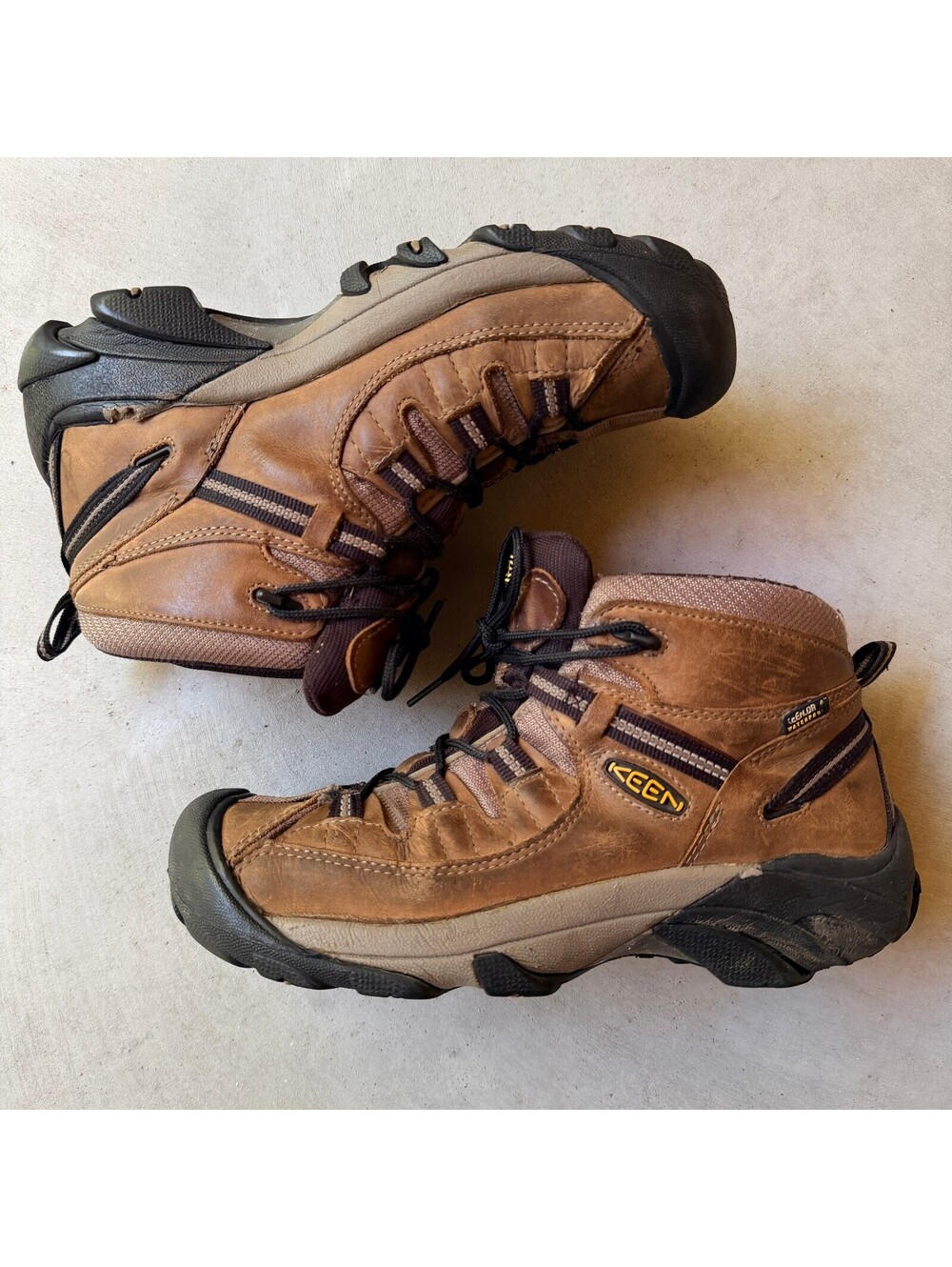 KEEN Targhee II Mid Brown Leather KEEN.DRY Waterproof Hiking Trail Boots Outdoor